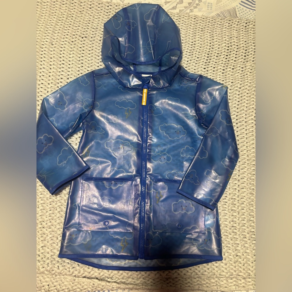 Cat & Jack Kids' Blue Cloudy Rain Jacket
